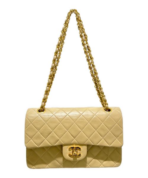 CHANEL（シャネル）CHANEL (シャネル) マトラッセ23 Ｗフラップチェーンショルダーバッグ/Classic Matelassé Bag  ベージュ サイズ:23の古着・服飾アイテム