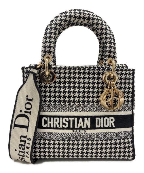 Christian Dior（クリスチャン ディオール）Christian Dior (クリスチャン ディオール) レディディオール ブラック×ホワイト サイズ:ミディアムの古着・服飾アイテム