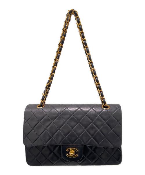 CHANEL（シャネル）CHANEL (シャネル) マトラッセ25Wフラップチェーンショルダーバッグ ブラック サイズ:25の古着・服飾アイテム