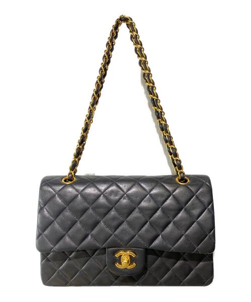 CHANEL（シャネル）CHANEL (シャネル) Wフラップチェーンショルダーバッグ ブラック サイズ:25の古着・服飾アイテム