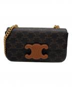 CELINEセリーヌ）の古着「トリオンフキャンバス チェーンショルダーバッグ」｜ブラウン