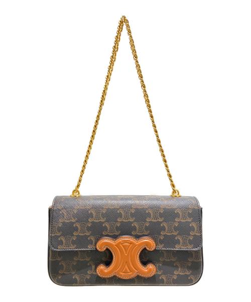 CELINE（セリーヌ）CELINE (セリーヌ) トリオンフキャンバス チェーンショルダーバッグ ブラウン サイズ:-の古着・服飾アイテム
