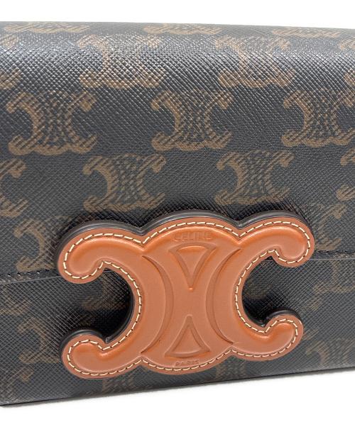CELINE（セリーヌ）CELINE (セリーヌ) トリオンフキャンバス チェーンショルダーバッグ ブラウン サイズ:-の古着・服飾アイテム