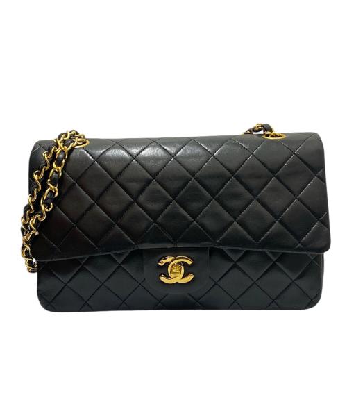 CHANEL（シャネル）CHANEL (シャネル) マトラッセ25/Wフラップチェーンショルダーバッグ ブラック×ゴールド サイズ:25の古着・服飾アイテム