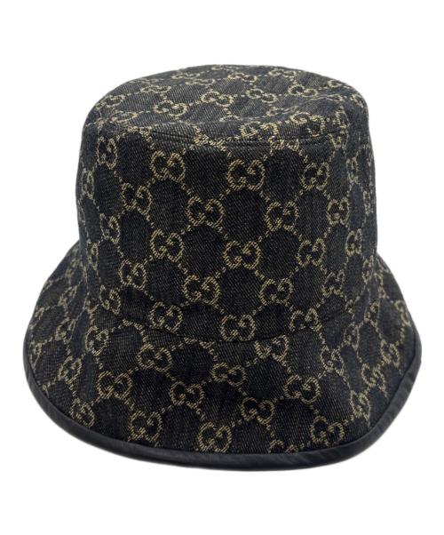 GUCCI（グッチ）GUCCI (グッチ) GG supreme denim hat/GGスプリームデニムハット ブラック サイズ:Mの古着・服飾アイテム