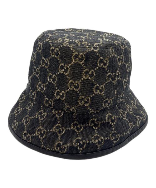 GUCCI（グッチ）GUCCI (グッチ) GG supreme denim hat/GGスプリームデニムハット ブラック サイズ:Mの古着・服飾アイテム
