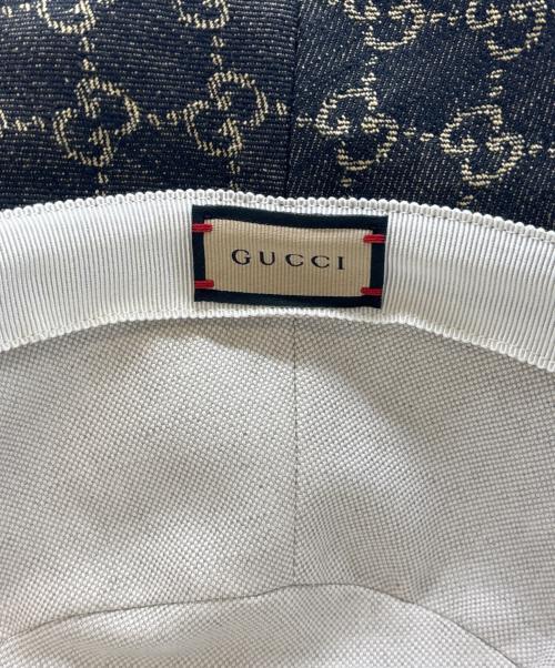 GUCCI（グッチ）GUCCI (グッチ) GG supreme denim hat/GGスプリームデニムハット ブラック サイズ:Mの古着・服飾アイテム