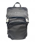 PRADAプラダ）の古着「Re-Nylon xサフィアーノレザー バックパック」｜ブラック