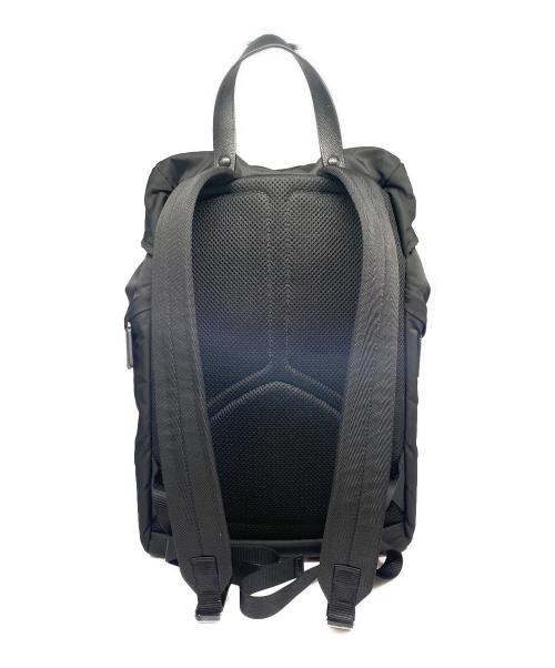 PRADA（プラダ）PRADA (プラダ) Re-Nylon xサフィアーノレザー バックパック ブラックの古着・服飾アイテム