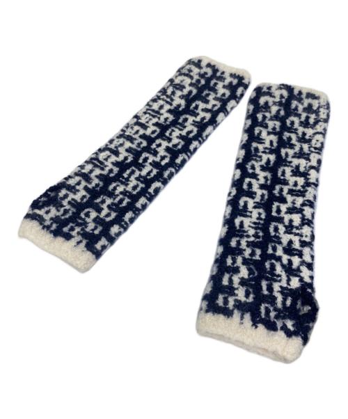 CHANEL（シャネル）CHANEL (シャネル) CHANEL ARM COVER/カシミヤ混アームカバー ネイビー×ホワイト サイズ:-の古着・服飾アイテム
