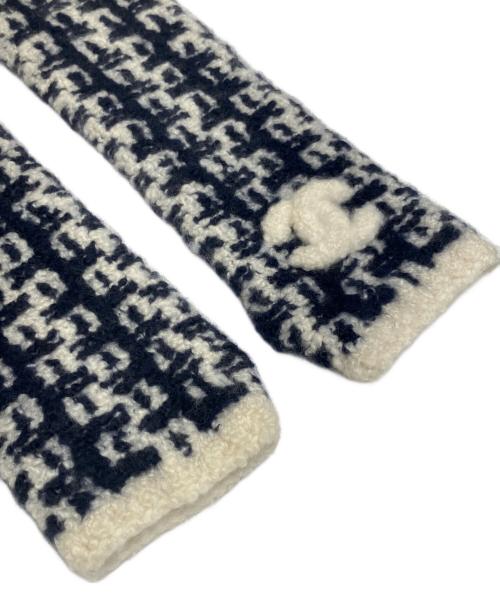 CHANEL（シャネル）CHANEL (シャネル) CHANEL ARM COVER/カシミヤ混アームカバー ネイビー×ホワイト サイズ:-の古着・服飾アイテム