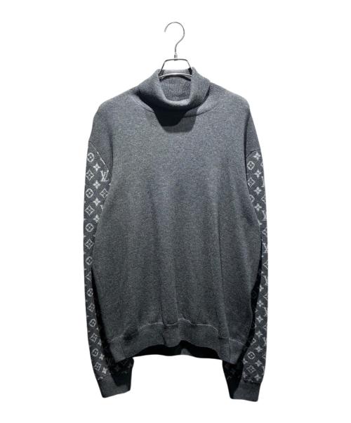 LOUIS VUITTON（ルイ ヴィトン）LOUIS VUITTON (ルイ ヴィトン) モノグラムスリーブタートルネックニット グレー サイズ:Lの古着・服飾アイテム