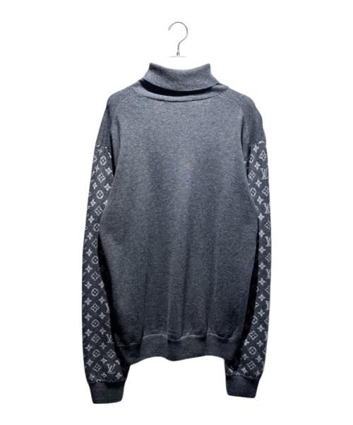 LOUIS VUITTON（ルイ ヴィトン）LOUIS VUITTON (ルイ ヴィトン) モノグラムスリーブタートルネックニット グレー サイズ:Lの古着・服飾アイテム