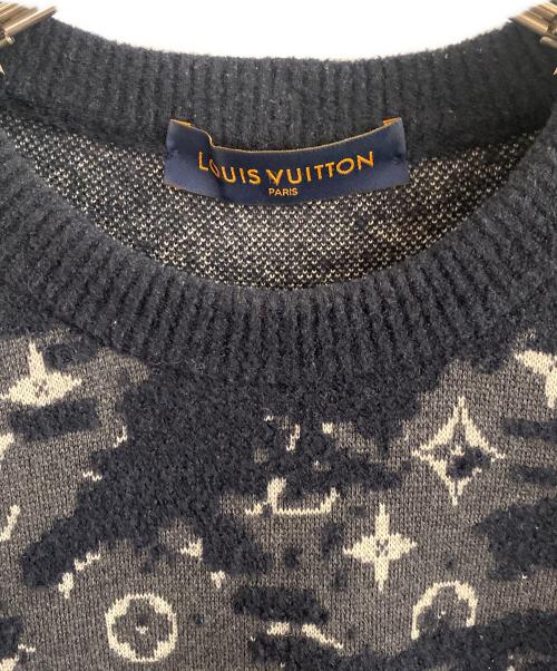 LOUIS VUITTON（ルイ ヴィトン）LOUIS VUITTON (ルイ ヴィトン) モノグラムディストレストウールニット ネイビー サイズ:Sの古着・服飾アイテム