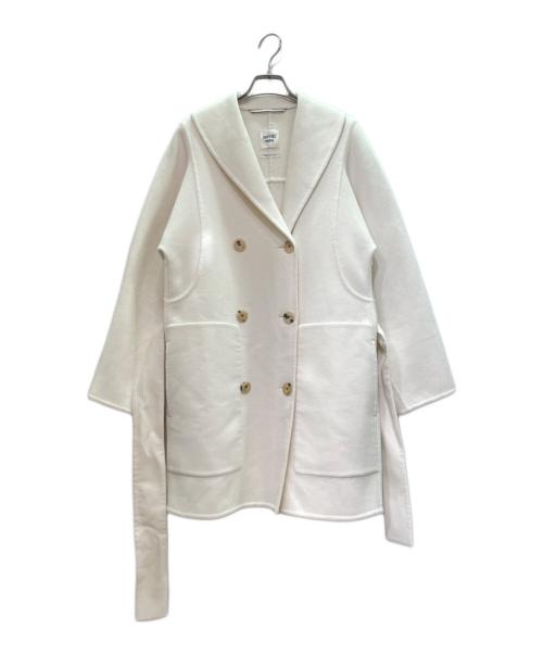 HERMES（エルメス）HERMES (エルメス) カシミヤハーフコート アイボリー サイズ:38の古着・服飾アイテム