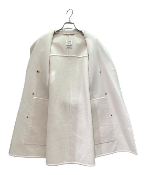 HERMES（エルメス）HERMES (エルメス) カシミヤハーフコート アイボリー サイズ:38の古着・服飾アイテム