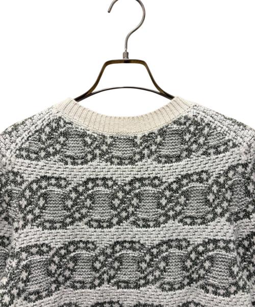 CHANEL（シャネル）CHANEL (シャネル) ココマークジャガードニット ホワイト×オリーブ サイズ:36の古着・服飾アイテム