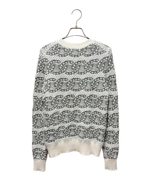 CHANEL（シャネル）CHANEL (シャネル) ココマークジャガードニット ベージュ×オリーブ サイズ:36の古着・服飾アイテム