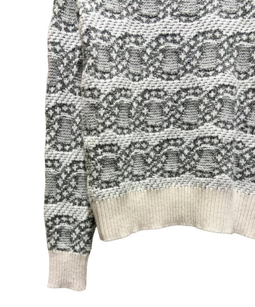 CHANEL（シャネル）CHANEL (シャネル) ココマークジャガードニット ベージュ×オリーブ サイズ:36の古着・服飾アイテム