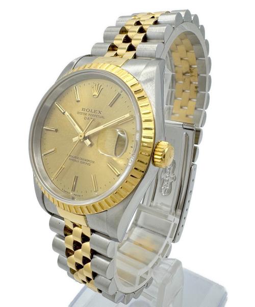 ROLEX（ロレックス）ROLEX (ロレックス) オイスターパーペチュアルデイト 34 Ref.15223 シャンパン文字盤 S番:1993年 シャンパン文字盤 サイズ:34mmの古着・服飾アイテム