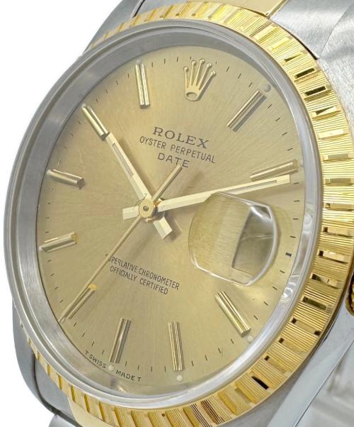 ROLEX（ロレックス）ROLEX (ロレックス) オイスターパーペチュアルデイト 34 Ref.15223 シャンパン文字盤 S番:1993年 シャンパン文字盤 サイズ:34mmの古着・服飾アイテム