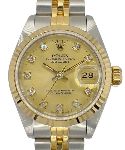 ROLEX（ロレックス）ROLEX (ロレックス) デイトジャスト 26 10Pダイヤ シャンパン文字盤 E番:1990年～1991年 シャンパン文字盤 サイズ:26mmの古着・服飾アイテム