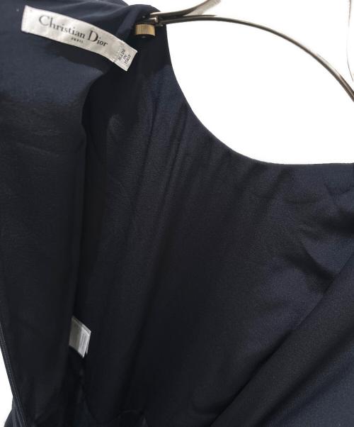 Christian Dior（クリスチャン ディオール）Christian Dior (クリスチャン ディオール) ベルト付ワンピース ネイビー サイズ:36の古着・服飾アイテム