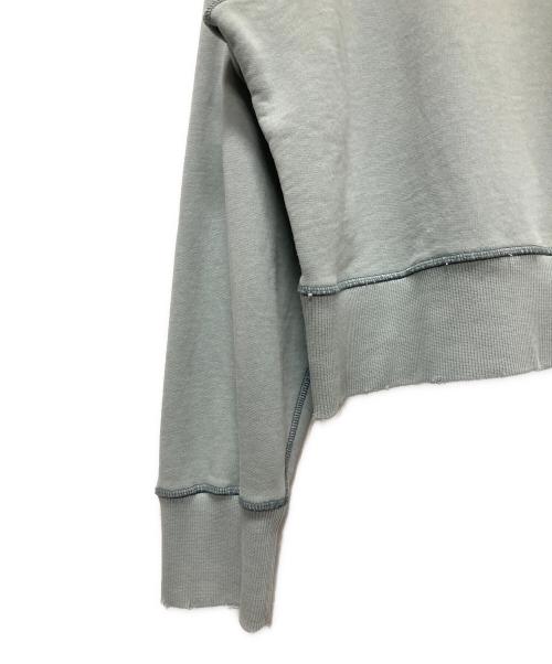 AMI PARIS（アミ パリス）AMI PARIS (アミ パリス) ダメージ加工ロゴスウェット/ユニセックス スカイブルー サイズ:XSの古着・服飾アイテム