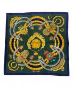 HERMESエルメス）の古着「カレ90」｜ネイビー×グリーン