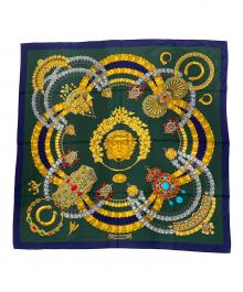 HERMES（エルメス）の古着「カレ90」｜ネイビー×グリーン