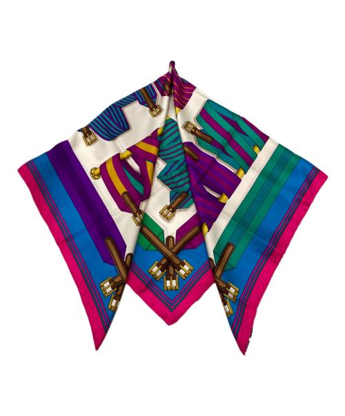 HERMES（エルメス）HERMES (エルメス) カレ90 ピンク×グリーン サイズ:90の古着・服飾アイテム