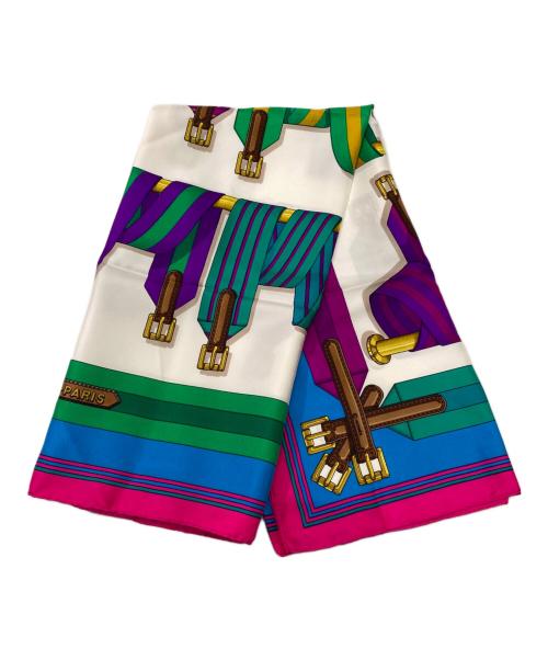 HERMES（エルメス）HERMES (エルメス) カレ90 ピンク×グリーン サイズ:90の古着・服飾アイテム