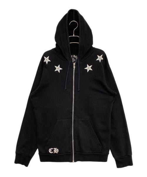 CHROME HEARTS（クロムハーツ）CHROME HEARTS (クロムハーツ) スタープリントジップパーカー ブラック サイズ:XSの古着・服飾アイテム