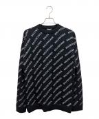 BALENCIAGAバレンシアガ）の古着「オールオーバーロゴカシミヤニット」｜ブラック