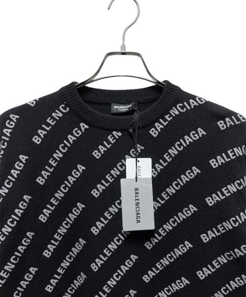 BALENCIAGA（バレンシアガ）BALENCIAGA (バレンシアガ) オールオーバーロゴカシミヤニット ブラック サイズ:XSの古着・服飾アイテム
