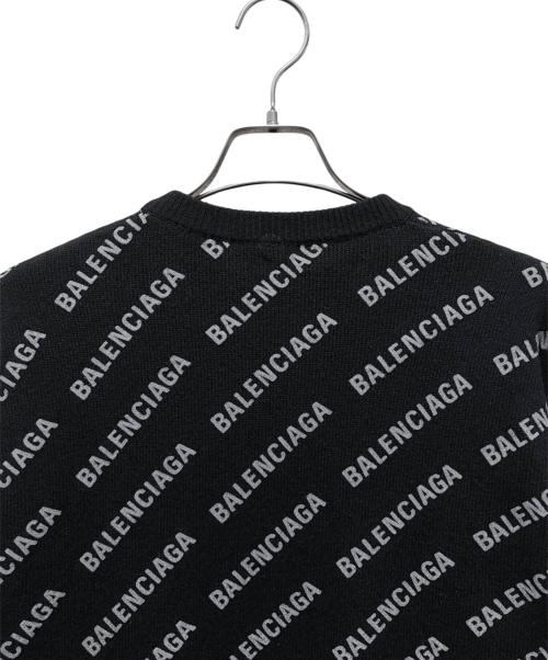 BALENCIAGA（バレンシアガ）BALENCIAGA (バレンシアガ) オールオーバーロゴカシミヤニット ブラック サイズ:XSの古着・服飾アイテム