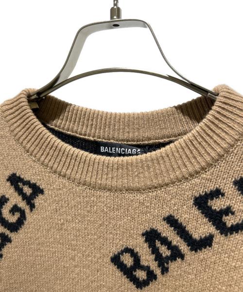 BALENCIAGA（バレンシアガ）BALENCIAGA (バレンシアガ) 20AW オールオーバーロゴニット ベージュ サイズ:XS 未使用品の古着・服飾アイテム