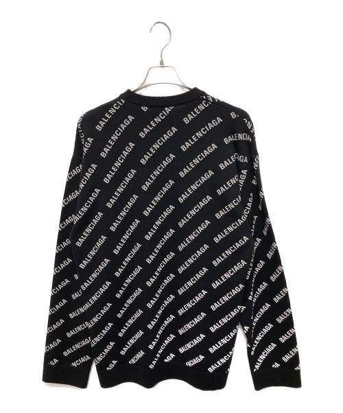 BALENCIAGA（バレンシアガ）BALENCIAGA (バレンシアガ) オールオーバーロゴニット ブラック サイズ:Mの古着・服飾アイテム