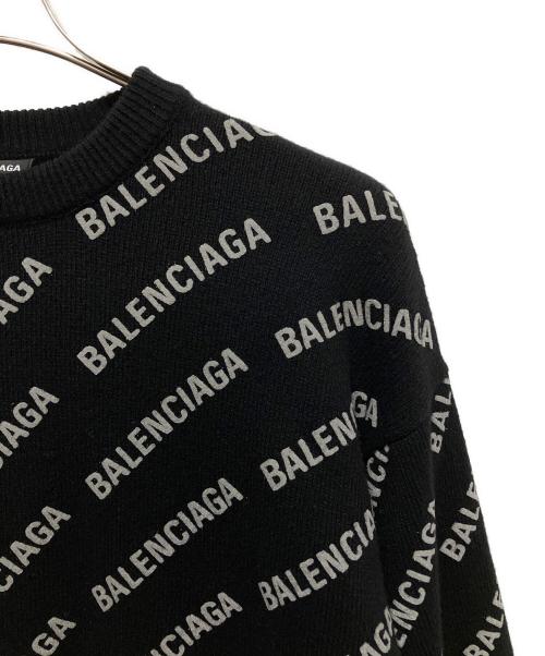 BALENCIAGA（バレンシアガ）BALENCIAGA (バレンシアガ) オールオーバーロゴニット ブラック サイズ:Mの古着・服飾アイテム