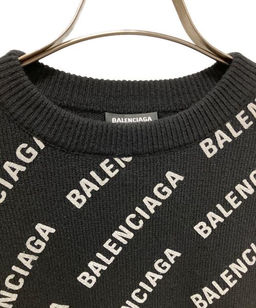 BALENCIAGA（バレンシアガ）BALENCIAGA (バレンシアガ) オールオーバーロゴニット ブラック サイズ:Mの古着・服飾アイテム