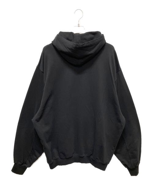 BALENCIAGA（バレンシアガ）BALENCIAGA (バレンシアガ) Destroyed Logo-Print Hoodie/デストロイ加工ロゴパーカー ブラック サイズ:Mの古着・服飾アイテム
