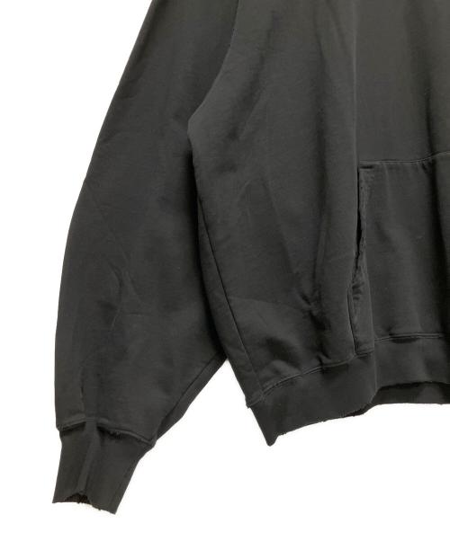 BALENCIAGA（バレンシアガ）BALENCIAGA (バレンシアガ) Destroyed Logo-Print Hoodie/デストロイ加工ロゴパーカー ブラック サイズ:Mの古着・服飾アイテム