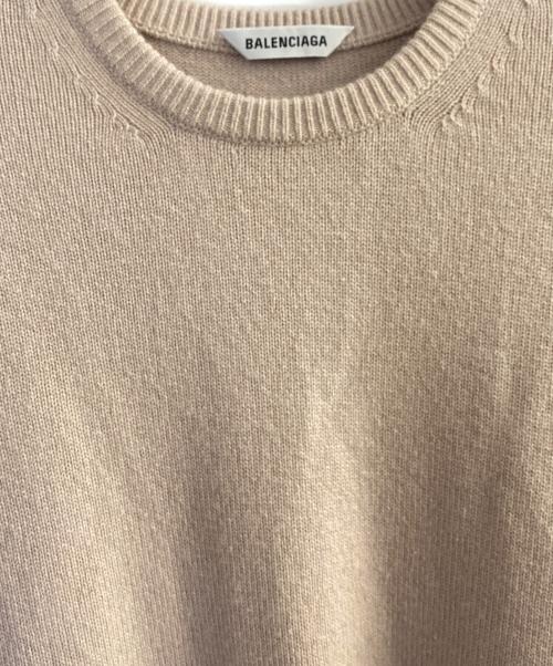 BALENCIAGA（バレンシアガ）BALENCIAGA (バレンシアガ) バックロゴカシミヤニット ベージュ サイズ:XSの古着・服飾アイテム