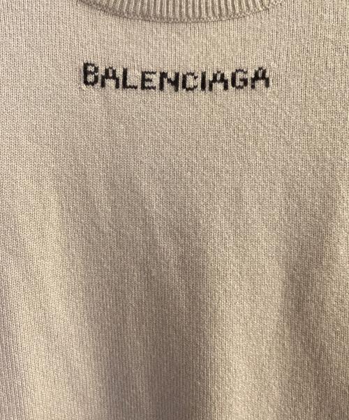 BALENCIAGA（バレンシアガ）BALENCIAGA (バレンシアガ) バックロゴカシミヤニット ベージュ サイズ:XSの古着・服飾アイテム