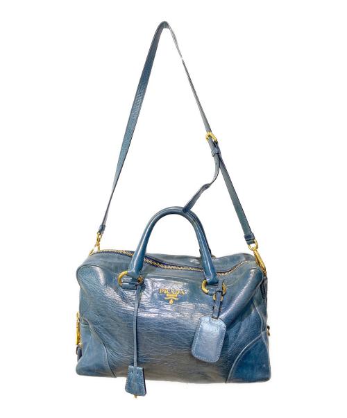 PRADA（プラダ）PRADA (プラダ) 2WAYショルダーバッグ ブルーの古着・服飾アイテム