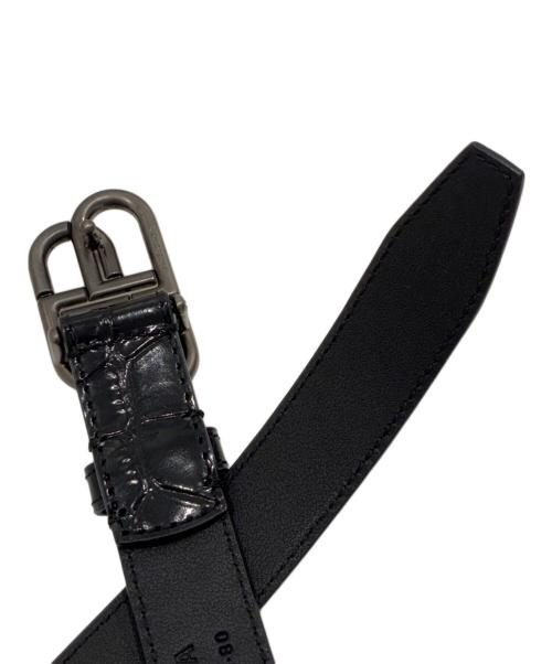 BALENCIAGA（バレンシアガ）BALENCIAGA (バレンシアガ) BBバックルエナメルベルト ブラック サイズ:80の古着・服飾アイテム
