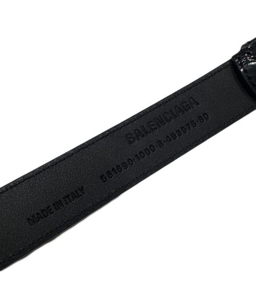 BALENCIAGA（バレンシアガ）BALENCIAGA (バレンシアガ) BBバックルエナメルベルト ブラック サイズ:80の古着・服飾アイテム
