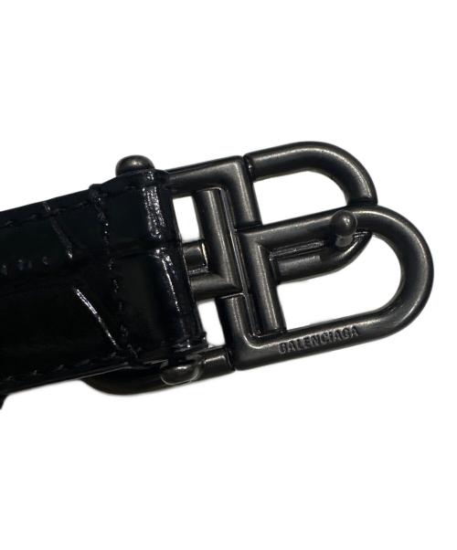 BALENCIAGA（バレンシアガ）BALENCIAGA (バレンシアガ) BBバックルエナメルベルト ブラック サイズ:80の古着・服飾アイテム