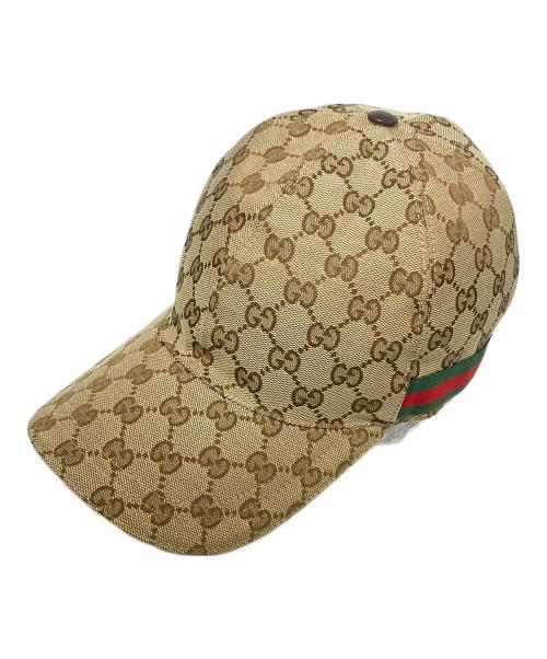 GUCCI（グッチ）GUCCI (グッチ) GGキャンバスキャップ ベージュ サイズ:Lの古着・服飾アイテム
