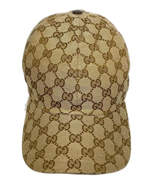 GUCCI（グッチ）GUCCI (グッチ) GGキャンバスキャップ ベージュ サイズ:Lの古着・服飾アイテム